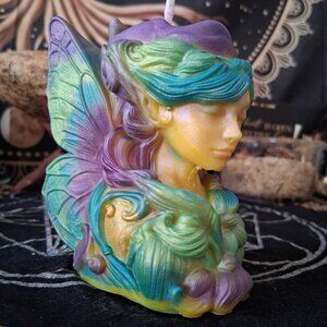 Misty Blossom Fairy Pillar Candle